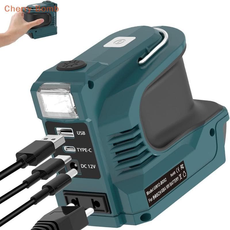 (Bomba Cereja) 180W Inversor De Energia DC 18V 21V Para AC 220V USB Tipo-C Adaptador Ferramentas Novo