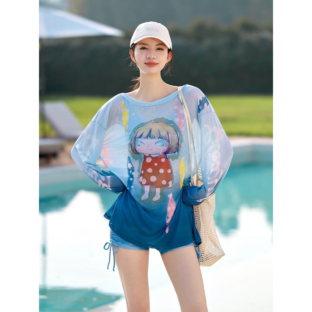 Maiô feminino conjunto de três peças estilo dividido 2026 novo estilo High-End sentimento capa barriga mais magro olhar