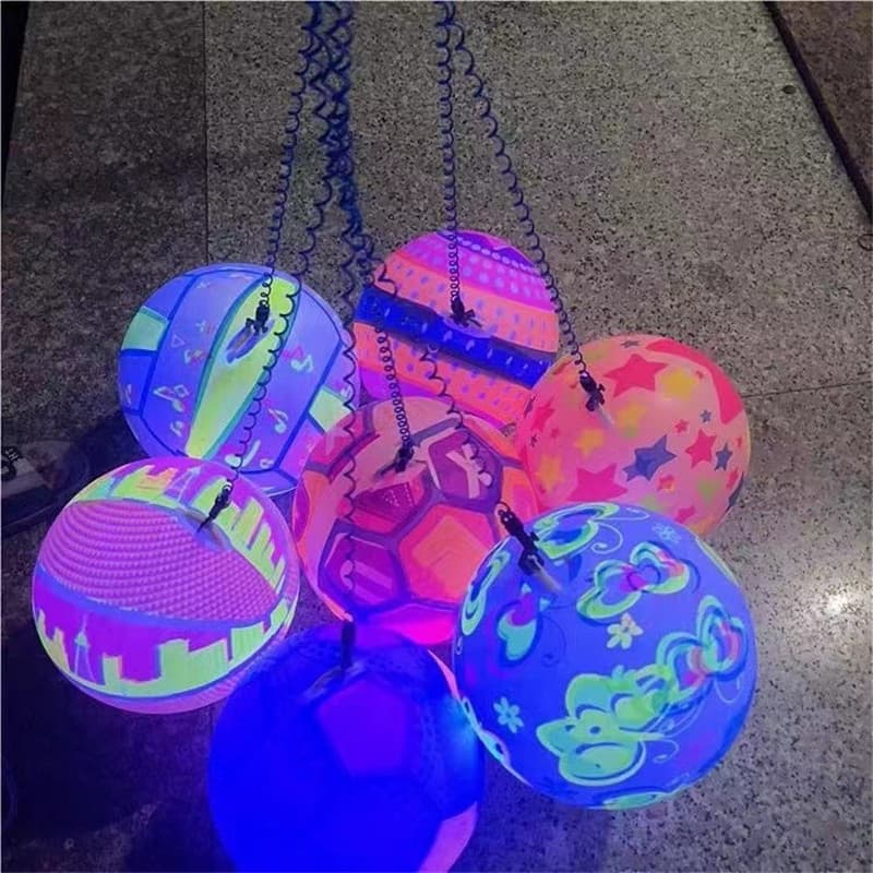Ao ar livre luminosa corrente raquete bola piscando futebol cordão Fitness saltitante bola inflável tenda brinquedo pres