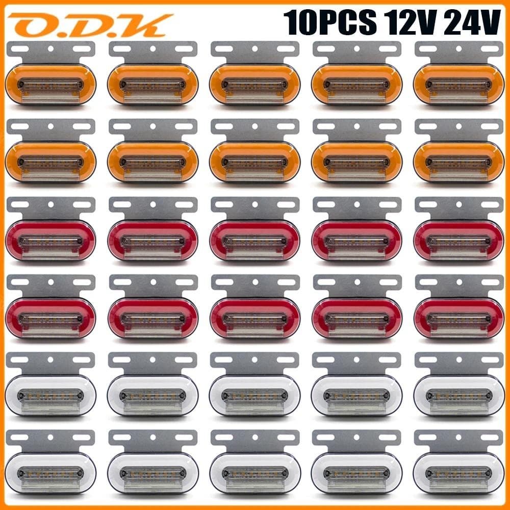 12V 24V Universal LED Luz De Marcador Lateral 24 Leds Luzes Externas Do Carro Aviso Lâmpada Traseira Lâmpadas Sinal Para