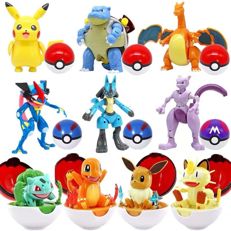18 Estilos 8.5 Cm-13 Pokémon Anime Figura Pikachu Squirtle Gengar Greninja Mew Arceus Bulbasau Charmander Desenhos Anima