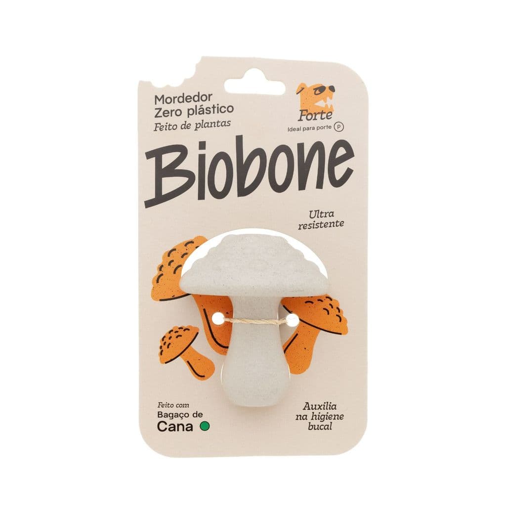 Mordedor Natural Para Cachorro Pet Cogumelo Brinquedo Biobone 100% Natural Zero Plástico