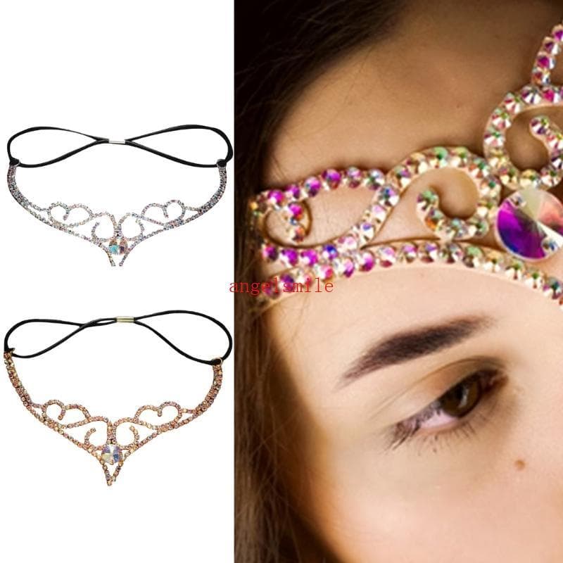 Feminino Dança Festa Bandana Decorativa Tiaras Elásticas Hairband Elegante Frontlet Aniversário Celebração Charme He