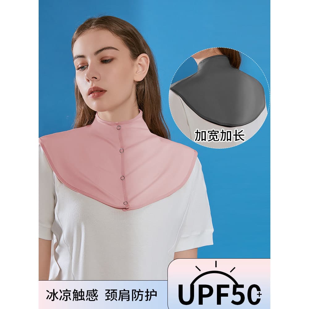 Protetor solar de seda gelo pequeno xale babador capa feminino pescoço proteção um pequeno cachecol verão pescoço estilo