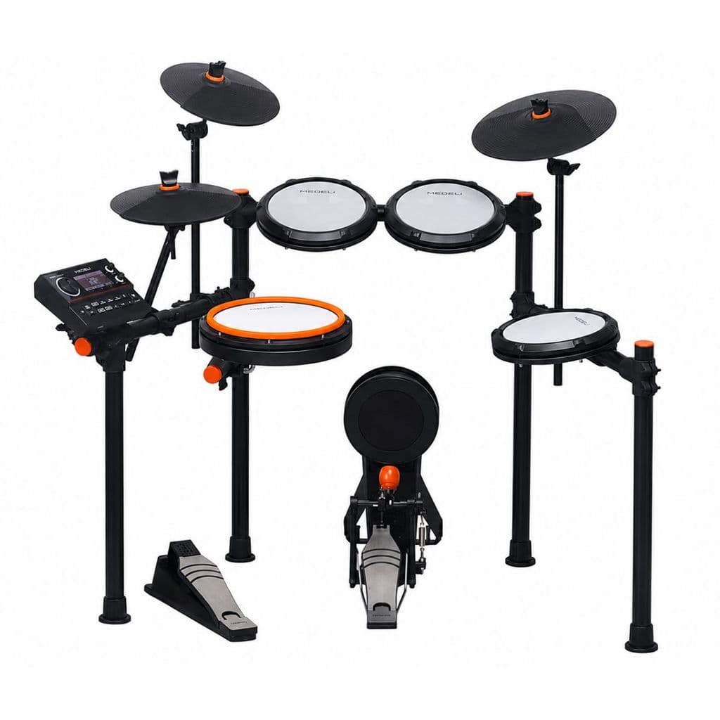 Bateria Eletrônica Medeli MZ537 Mesh Bluetooth USB Áudio/MIDI 39 Kits Ride Triple-Zone