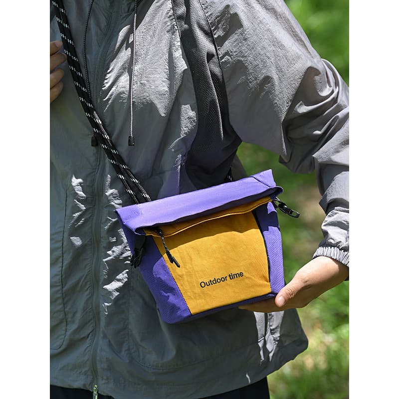 Bolsa mensageiro ao ar livre masculina leve contraste cor lazer bolsa para celular caminhadas esportes bolsa de ombro fe