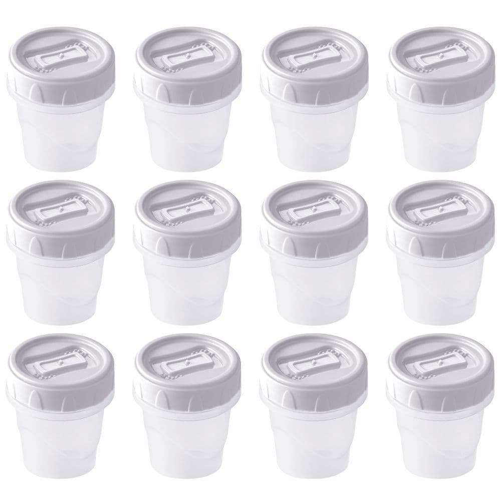Pote de plástico Clic rosca porta temperos 65ml branco com 12 unidades Plasutil ref. 4649