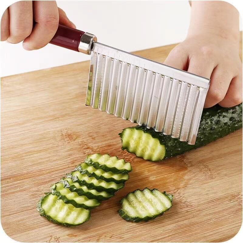 Cortador de legumes multifuncional em forma de onda cortador de batata cortador de aço inoxidável batatas fritas faca ra