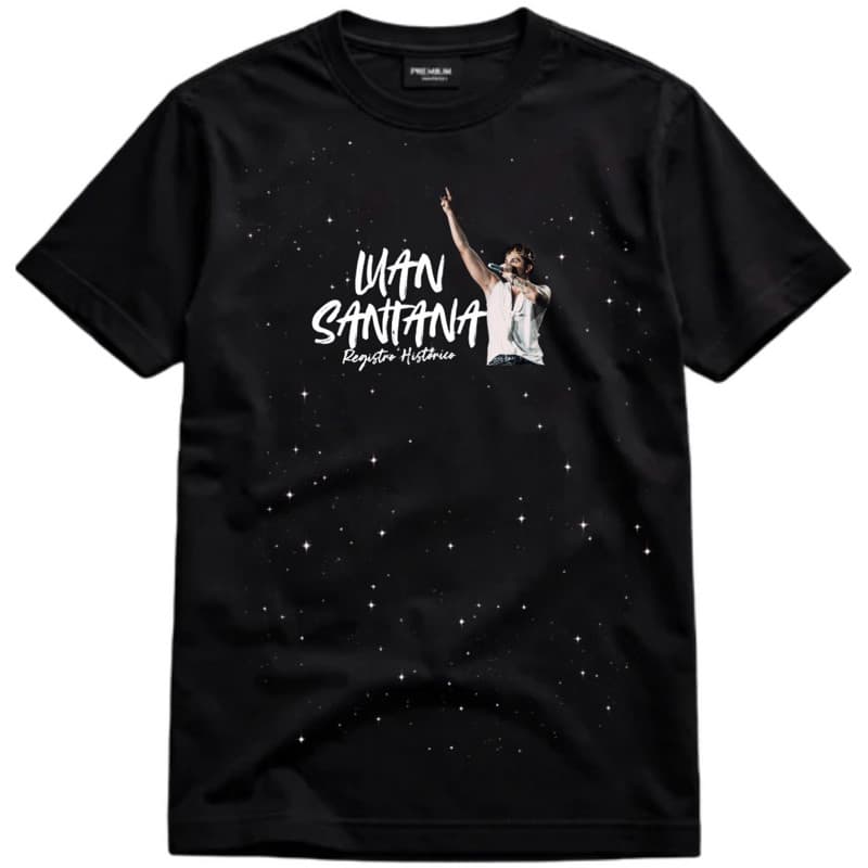 Camiseta Camisa Luan Santana Registro Histórico The King Of Music Memories Blusa Cantor Unissex
