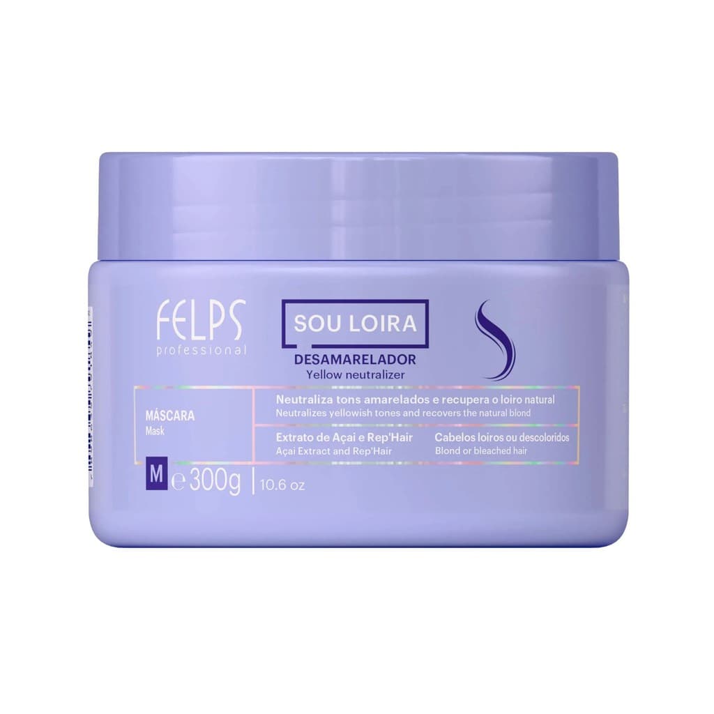 Máscara Matizadora Sou Loira 300g - Felps Professional | Neutralização E Reparação