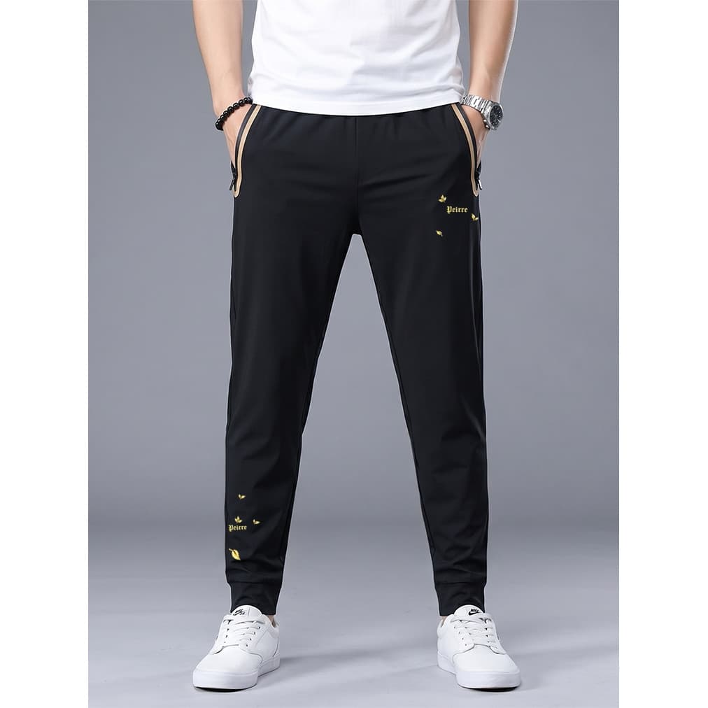 Homens verão calças casuais finas calças de seda gelo calças esportivas All-Match calças da moda Leggings masculinas Swe