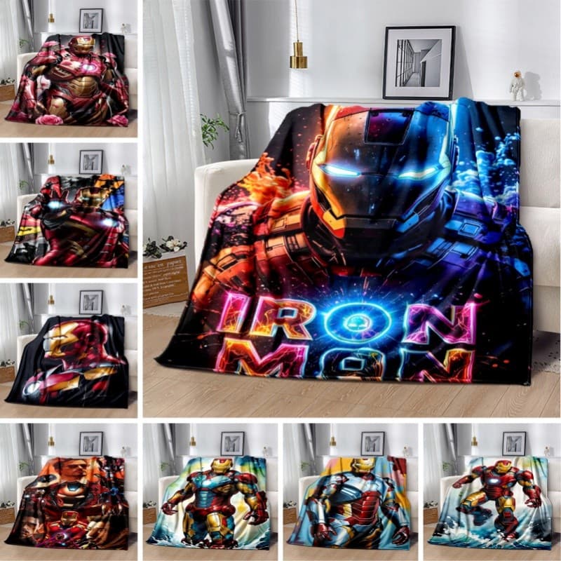 Homem De Ferro Personalizado Com Tema De Natal Cobertor De Lã De Super-Herói Da Marvel Presente De Feriado Para Crianças