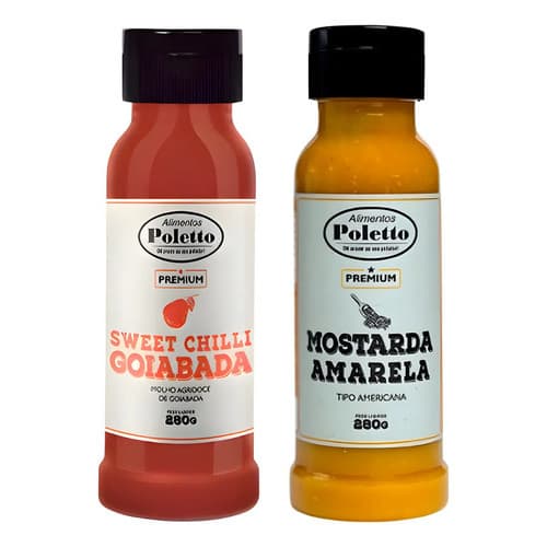 Kit 2 Molhos Goiabada E Mostarda Sweet Chilli Poletto - 280g