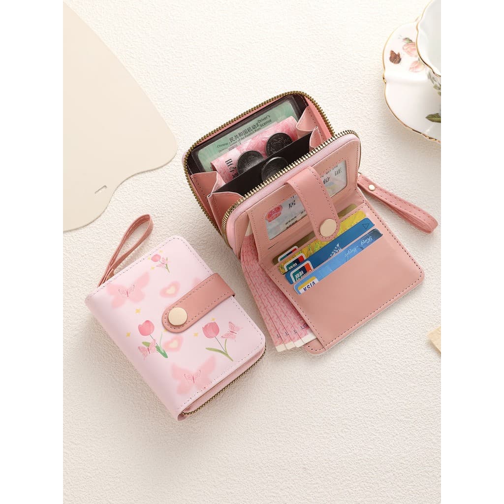 carteira feminina carteira femenina Estilo coreano carteira curta feminina simples estilo feminino nicho Design grande c
