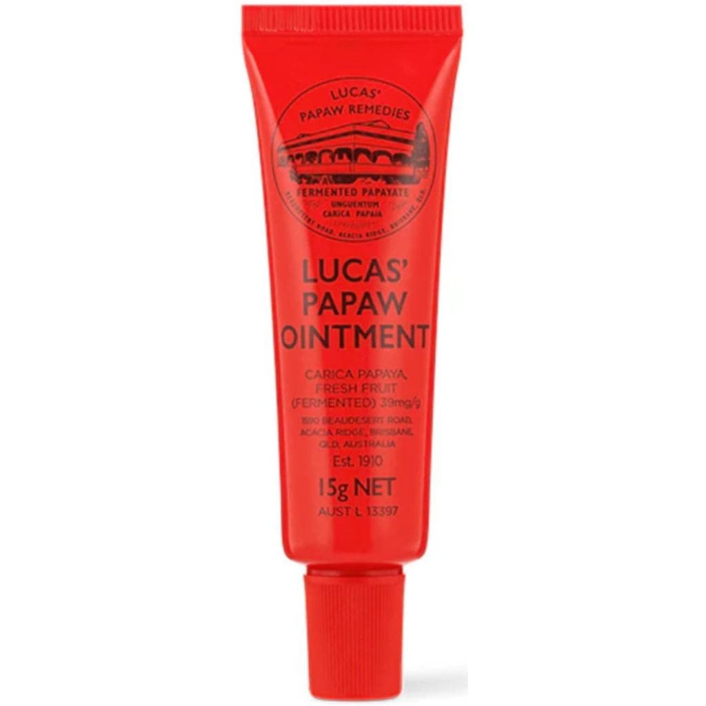 Pomada Lucas Papaya 15g em tubo com aplicador labial – bálsamo labial de papaia fermentada, adequado para lábios secos e