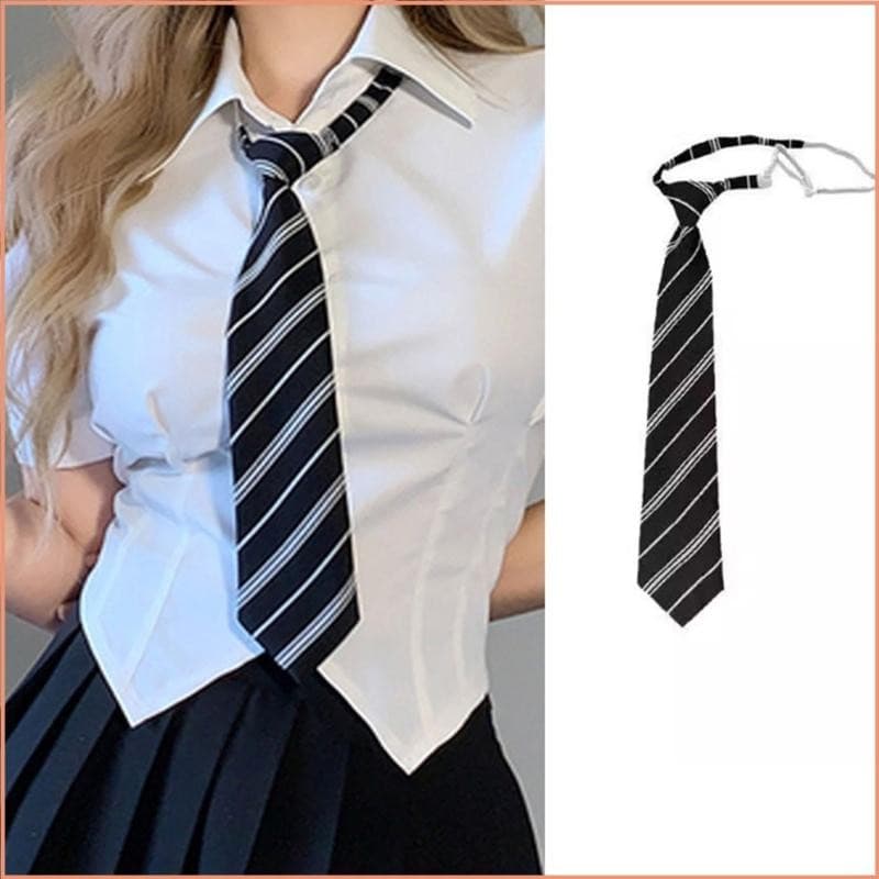 Gravata listrada elegante, adequada para uniformes, universidades, estudantes e uso em escritórios.