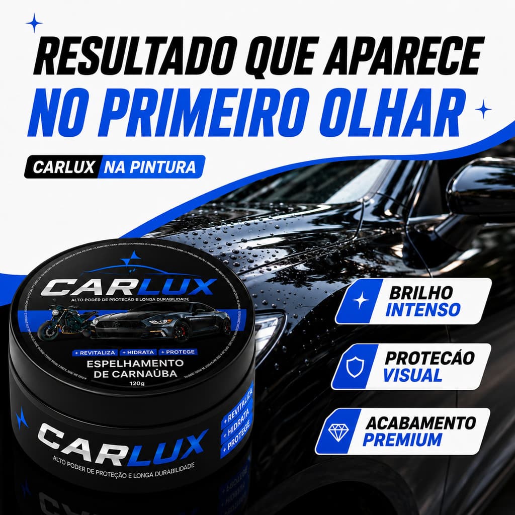Cera Espelhamento Cerâmico Carnaúba Automotiva Tira Riscos Polimento Repele Água 120G