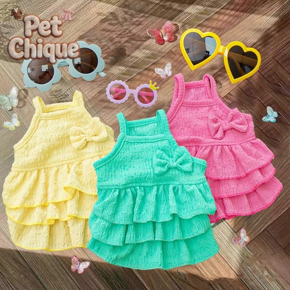 Vestido de princesa para cães de estimação primavera-verão, fantasia fina para cães pequenos, roupas para gatos L2VG