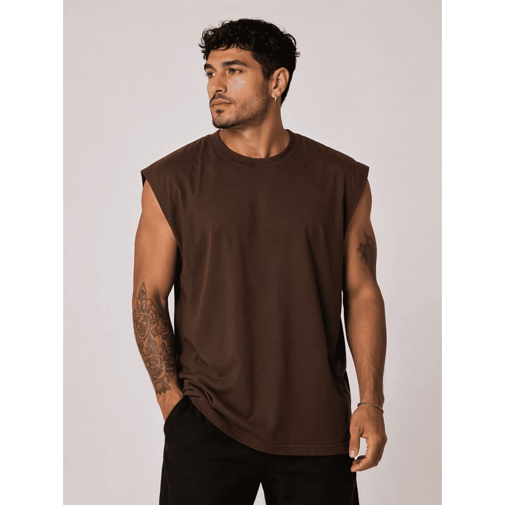 Camisa Regata Machão Masculina Fio 30.1 100% Algodão Penteado Camisa Lisa Básica De Academia Sports