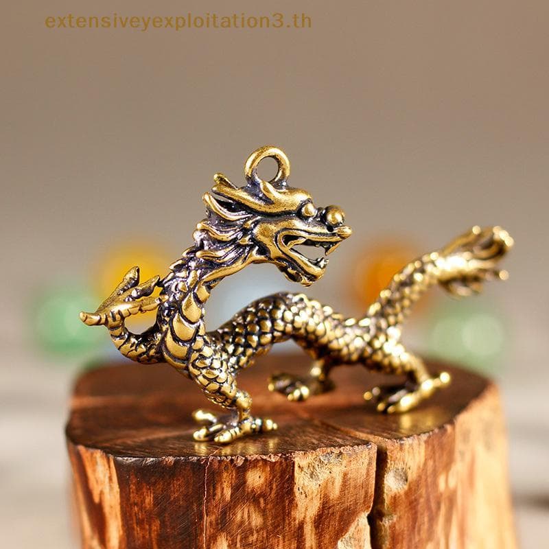 Casa EE Besta Dragão Estátua Estatueta De Bronze Ornamentos Antigo Cobre Mítico Animal Em Miniatura Decoração Para Artes