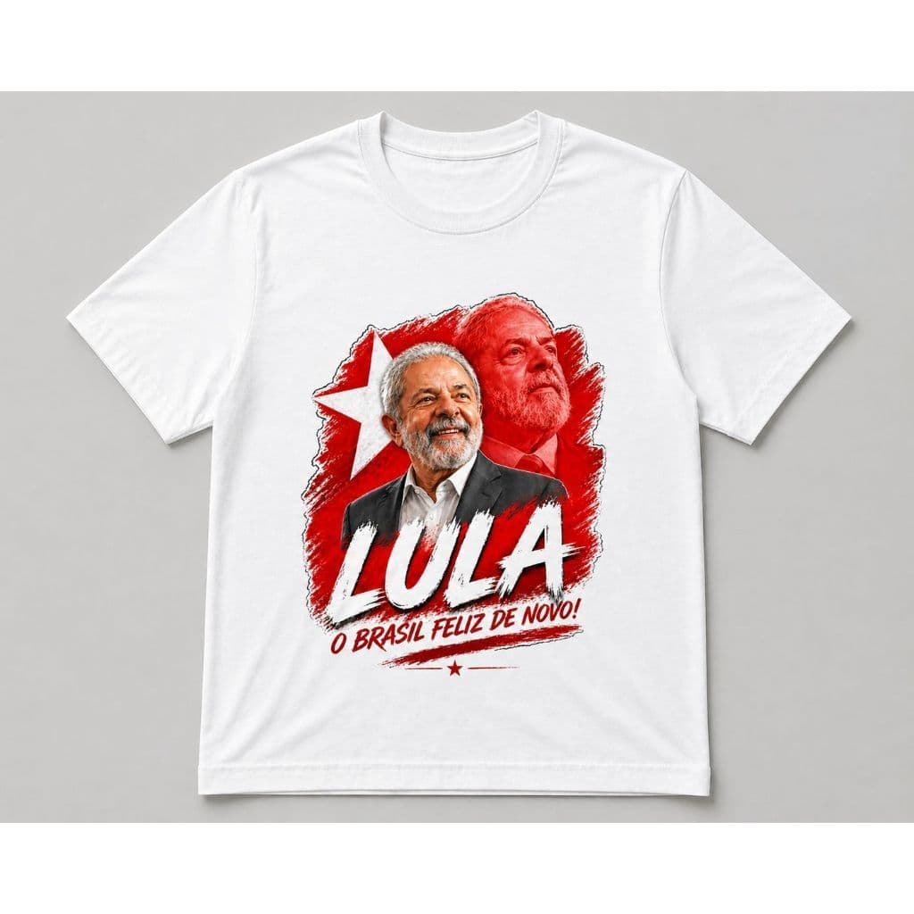 Camiseta Unissex Lula Estilo Politica Confortável Algodão Leve