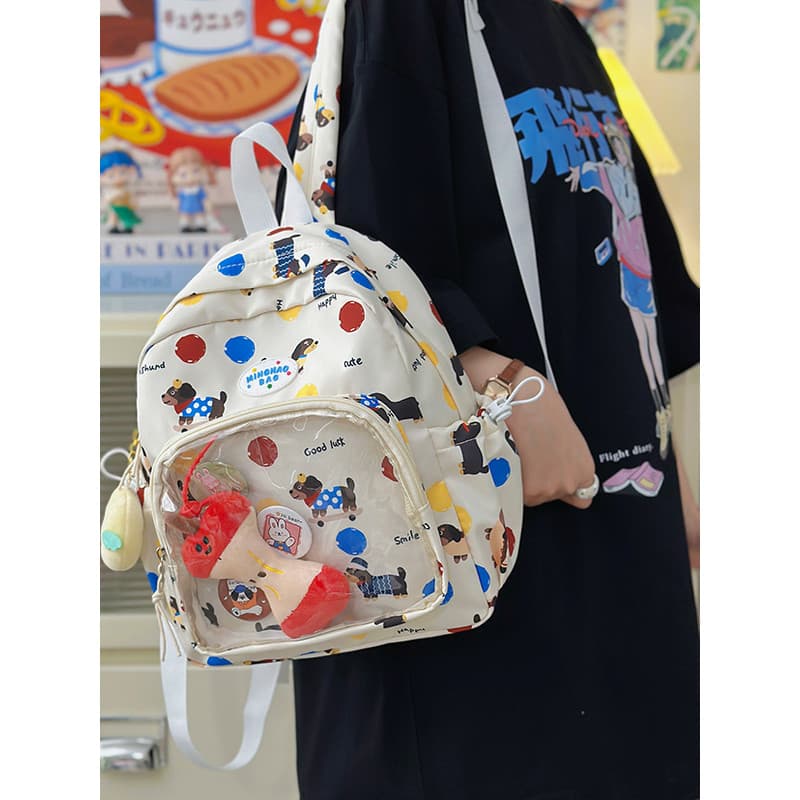 Novas crianças bonito bidimensional pequena mochila ins estudantes da escola primária fresco Mini mochila transparente b