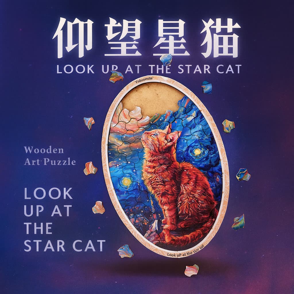 Altamente difícil olhando para o céu estrelado gato quebra-cabeça descriptografia quebra-cabeça de descompressão de made