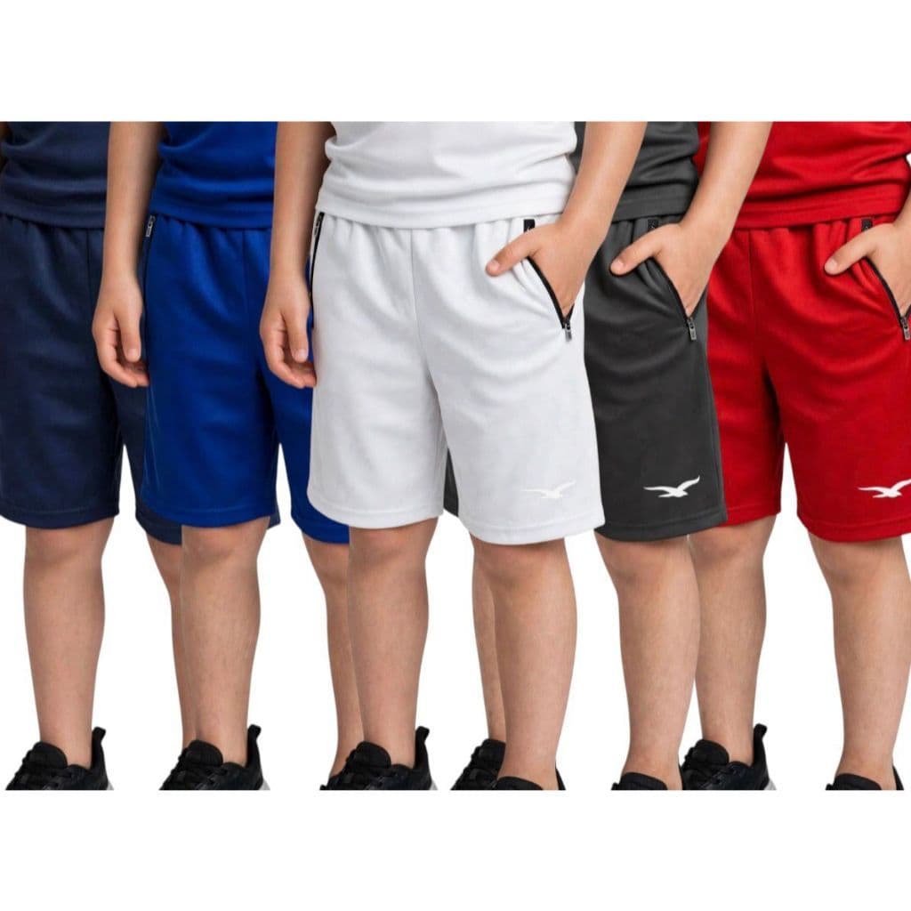 Kit 5 Bermudas Infantil Menino Chimpa Poliéster Esportiva Casual 4 ao 16