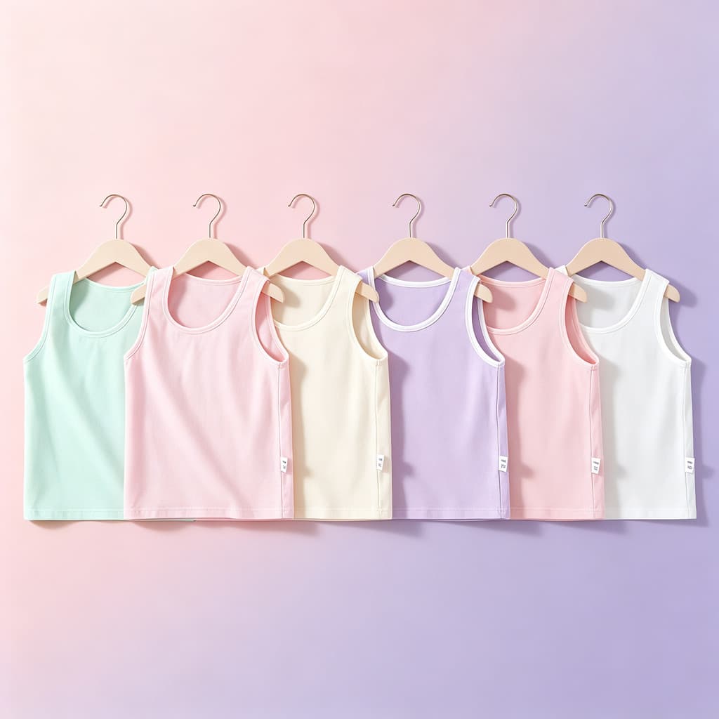 ((2 peças) Tops infantis Coletes para meninas Roupas de verão para bebês de algodão puro