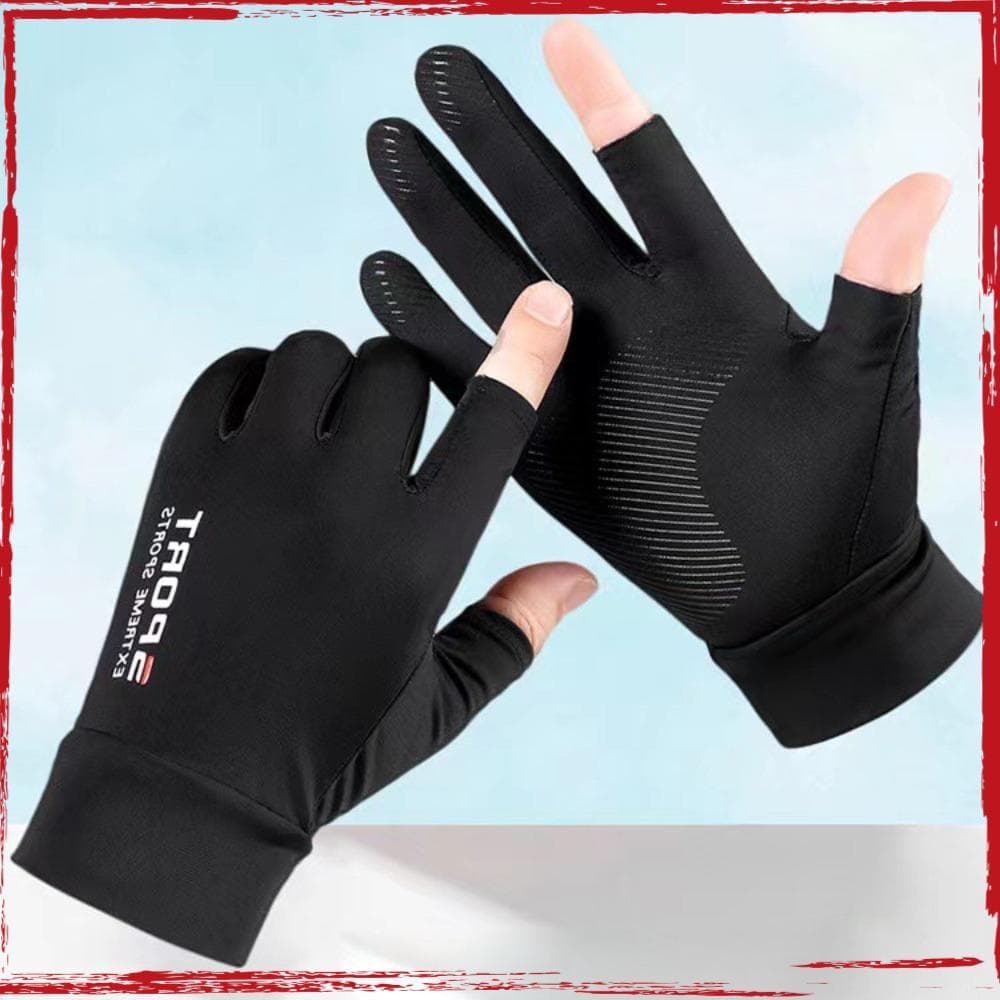 Luvas De Pesca De Seda Gelada , Proteção Solar Com Tela De Toque Altamente Elásticas Fitness Anti-uv