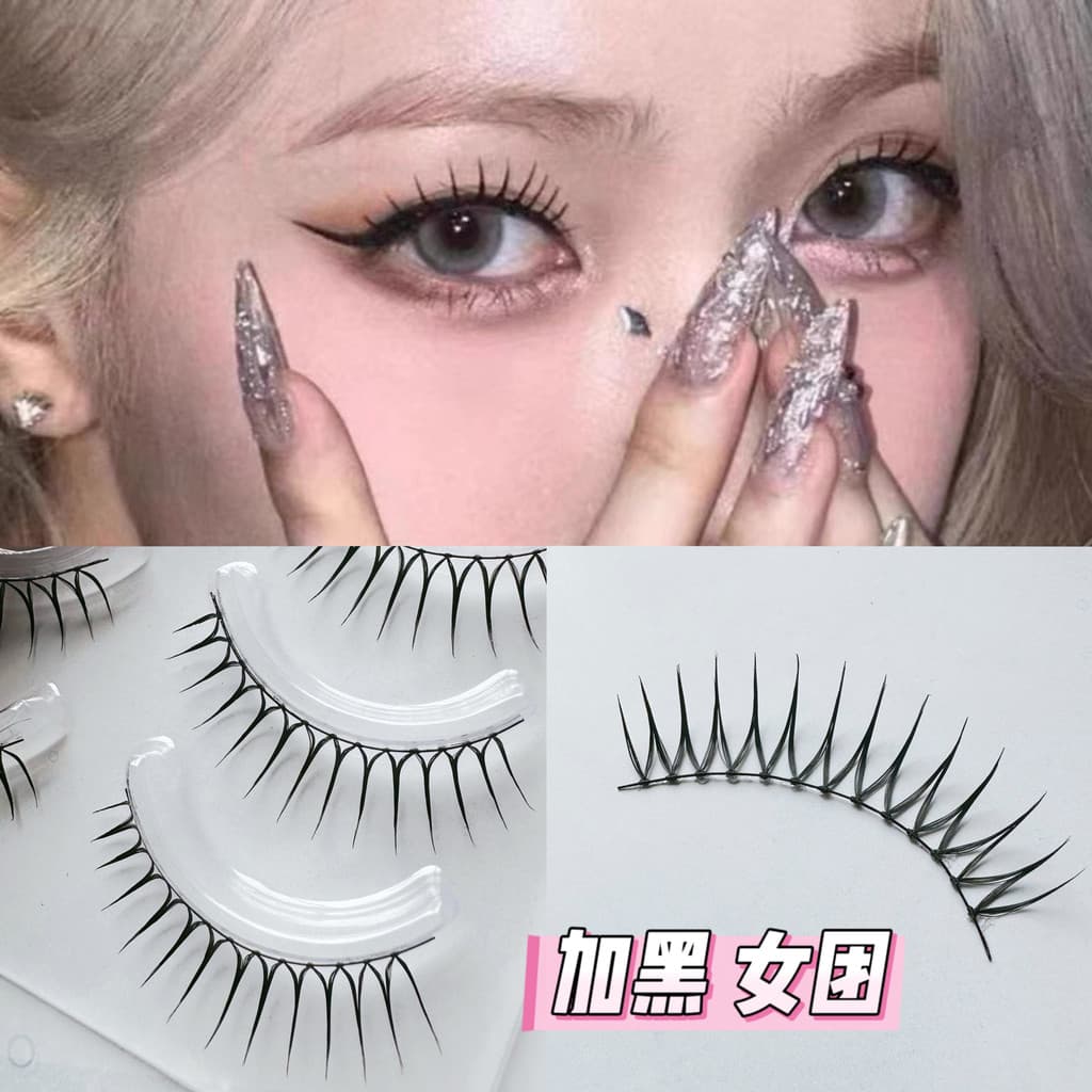 Novo produto W6 Black Criptografado Girl Group Cílios Postiços!Aidou Girl Group espelhado inteiro em forma de U estilo c