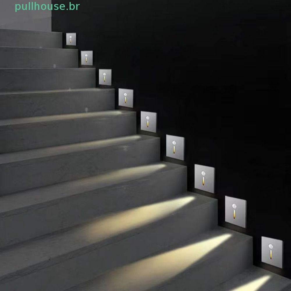 Lâmpada De Parede PULLHOUSE , Luz De Pé De Escada LED Com Sensor De Movimento Inteligente Moderna Criativa Embutida