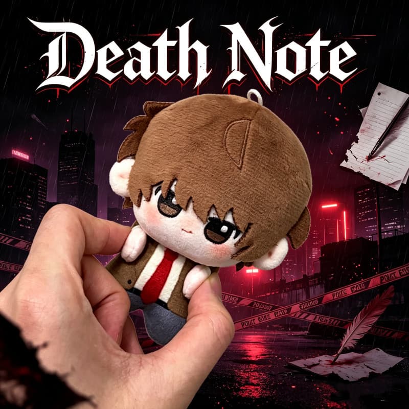 Chaveiro de Pelúcia de Algodão de 10cm do Light Yagami de Death Note, Pingente de Pelúcia Fofo de Anime, Brinquedo Macio