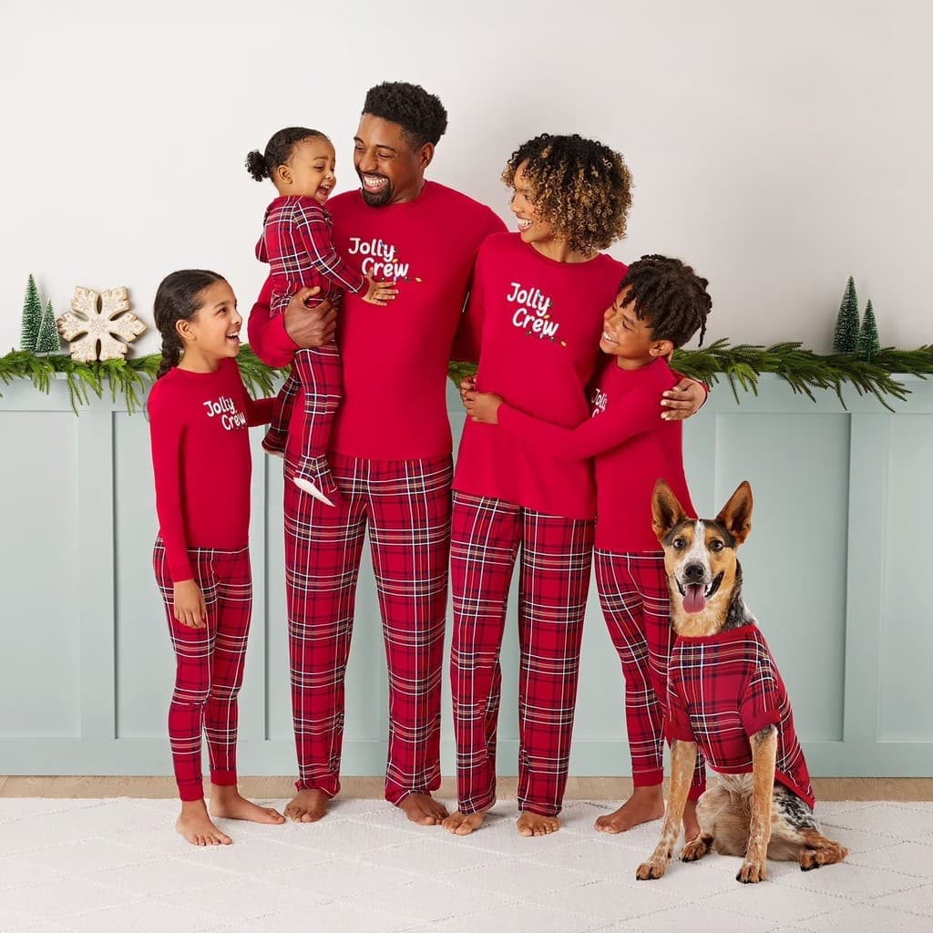 2026 Natal Novos Produtos Xadrez Impressão Pijama de Natal Natal Ternos Pai-Filho Roupas para Casa Estoque Pronto