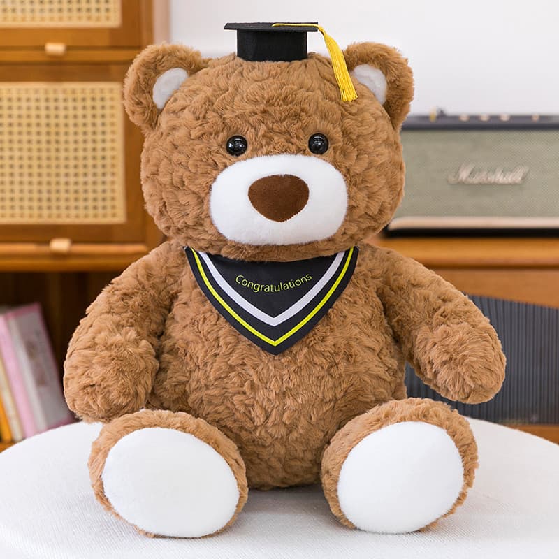Urso de pelúcia de doutorado, urso com chapéu de urso, presente de formatura, urso Teddy de doutorado.
