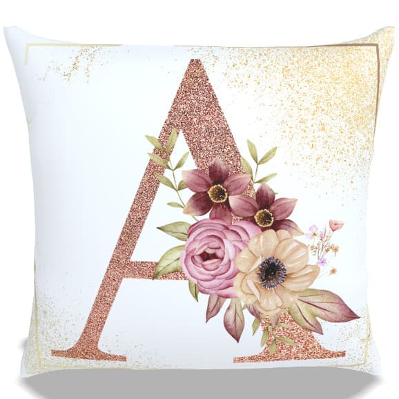Capa De Almofada Decorativa 45X45  Estampa Digital Letras A-Z