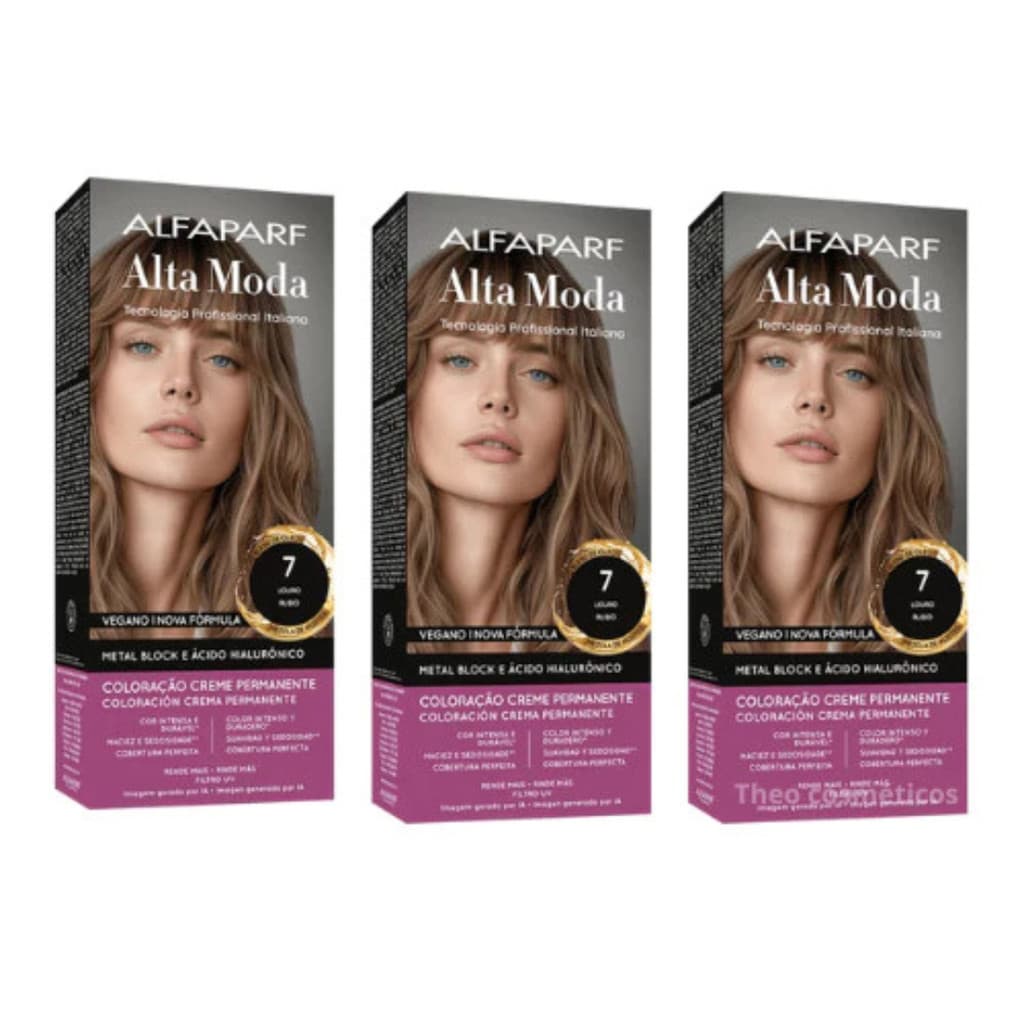 Coloração Alta Moda Alfaparf Kit C/3 7.0 (Louro Rubo)