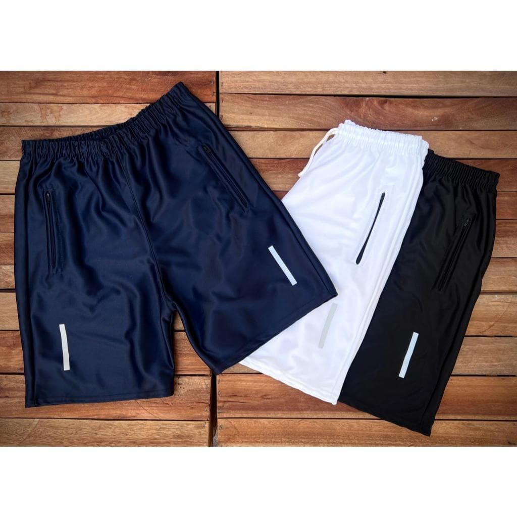 Kit 03 Bermudas Masculinas Básicas - Azul Marinho, Branca e Preta - Sem Logo - Promoção!