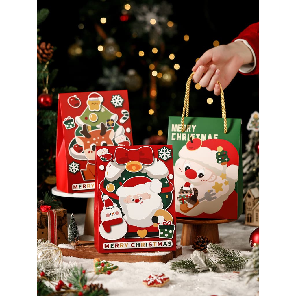 Saco de presente de natal caixa de presente maçã seguro embalagem de frutas crianças pequeno presente criativo portátil