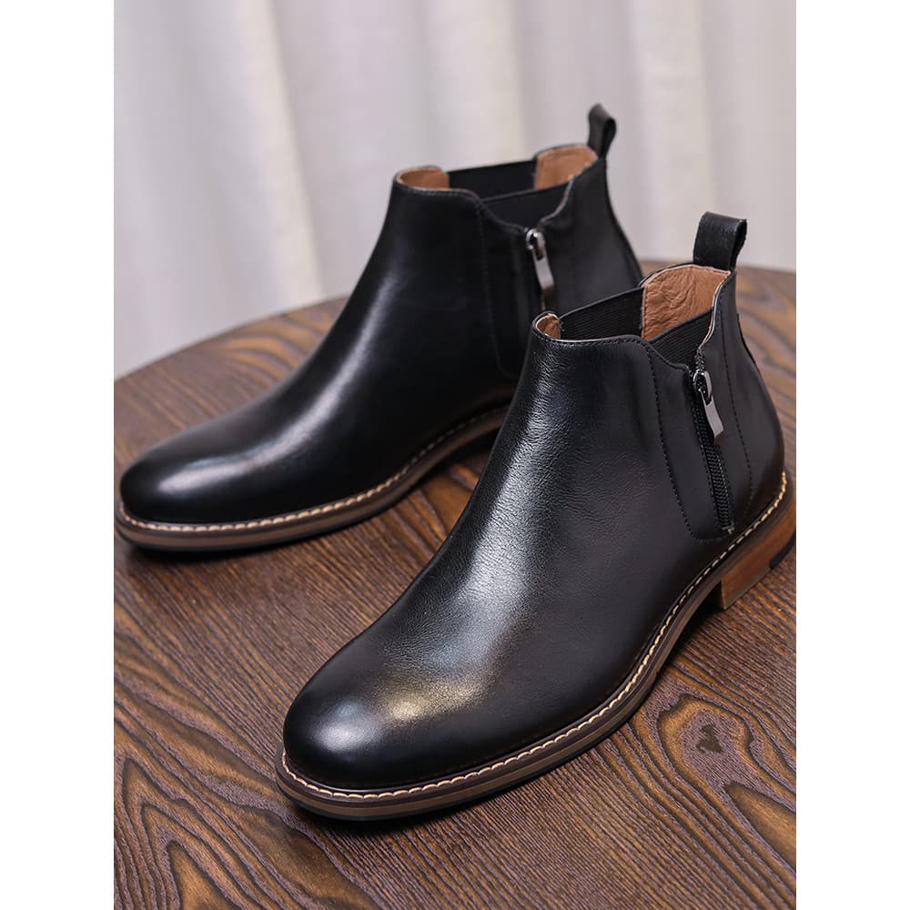 W inverno novo produto masculino Chelsea botas curtas sapatos masculinos de couro genuíno Martin botas de couro artesana