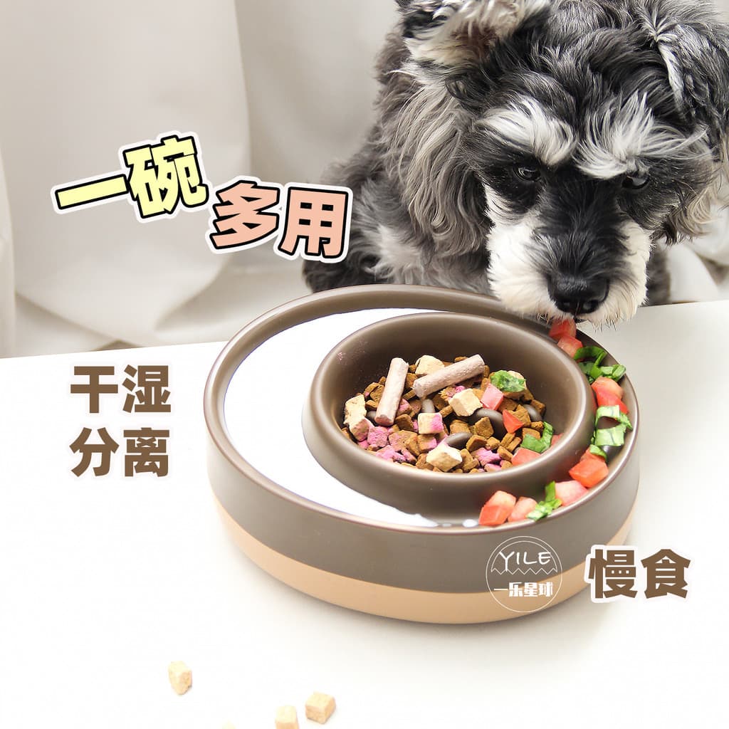 BiuPuff Tigela de comida lenta Tigela para cães Tigela de água dupla para gatos de arroz para animais de e