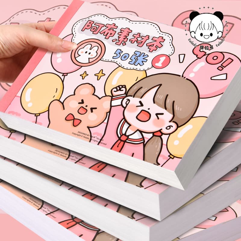 Manual adesivo menina conjunto de ferramentas manual livro Goo cartão japonês papel adesivo livro cana dos desenhos anim
