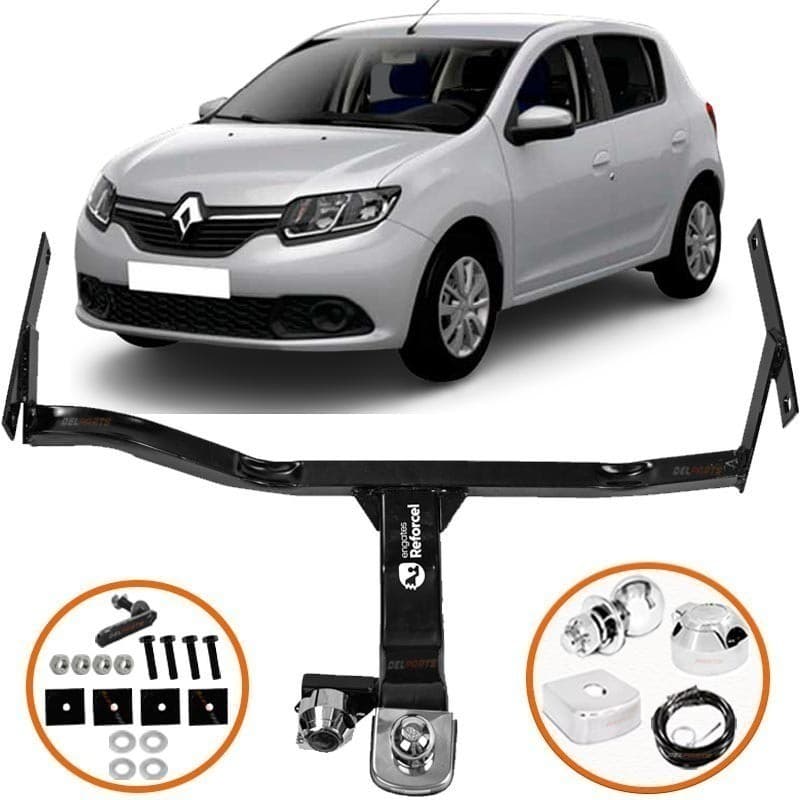 Engate Reboque Rabicho Renault Sandero 2015 até 2024 Inmetro Até 500kg Produto de  Top reforçado