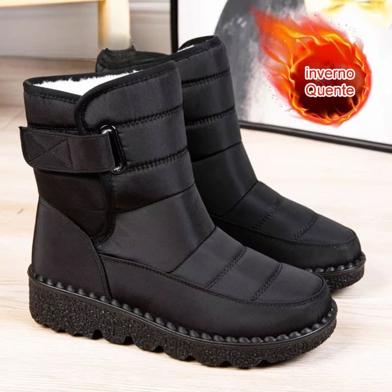 Botas Casuais Femininas Impermeáveis e Quentes para o Inverno 2026, Tamanhos Grandes 35-44, Calçados Confortáveis para C