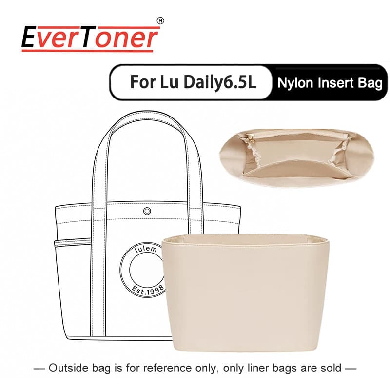 EverToner Bolsa Organizador Inserção Para Lul Daily 6.5L Sacola Nylon Forro Interno De Armazenamento