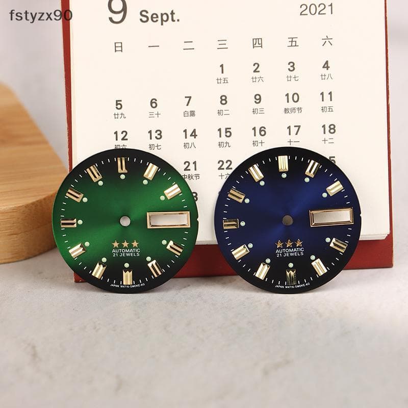 [fstyzx90] Mostrador De Relógio Vintage , Peças DIY , 3 Estrelas , Calendário Duplo , Acessórios Masculino Literal Para