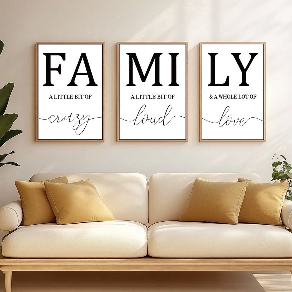3 Peças de Decoração de Parede Estética Pôster Decorativo Impressão Artística com Moldura Quadro decorativo YCH