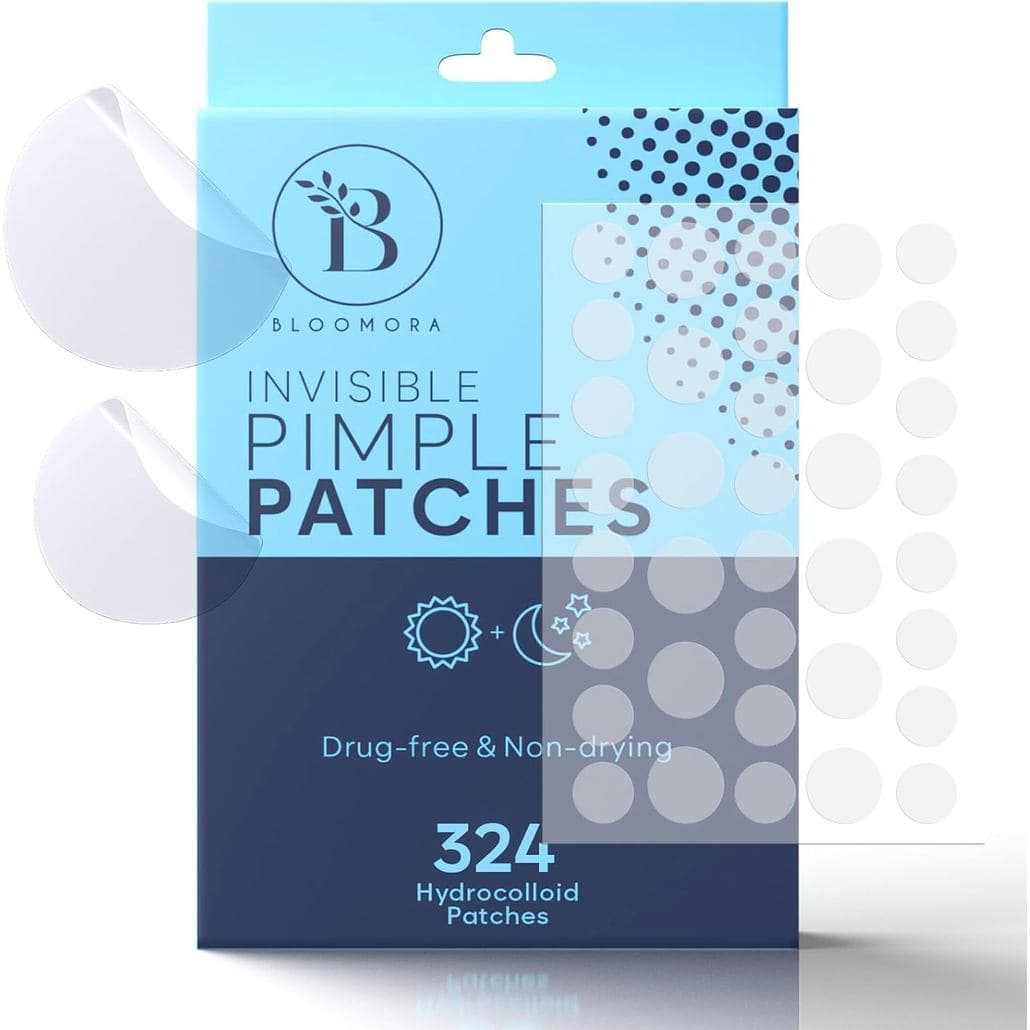 BLOOMORA Adesivo Invisível para Acne (324 peças), adesivo hidrocoloide para acne, tratamento de acne facial, remoção de