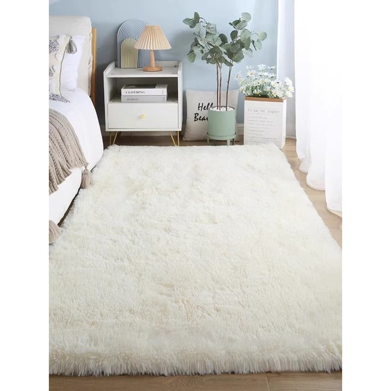 Cobertor de cabeceira de pelúcia branco High-End tapete menina quarto sala de estar pelúcia engrossado quarto ins estilo