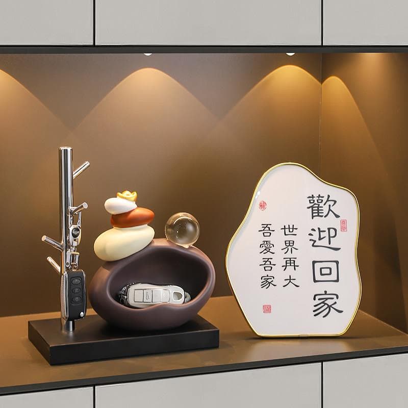 Shilai Run casa chave armazenamento entrada decoração sala de estar armário vinho TV decoração para casa presente de ina